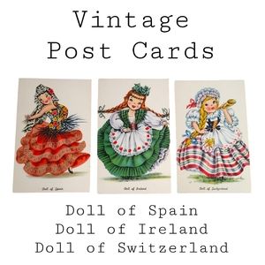 Set of Vintage Dolls of Many Lands Postcards